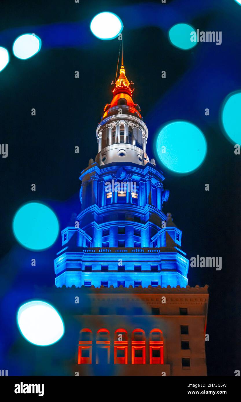 Cleveland Public Square Christmas Lights Stock Photo Alamy