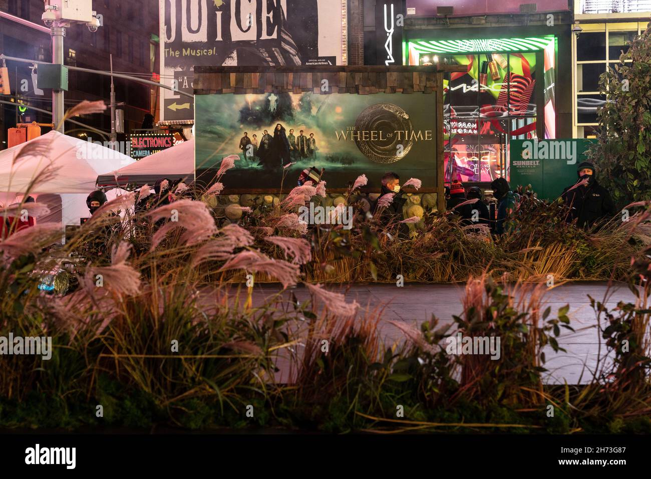 New York, NY November 19, 2021 Setup for promotion of Amazon Prime