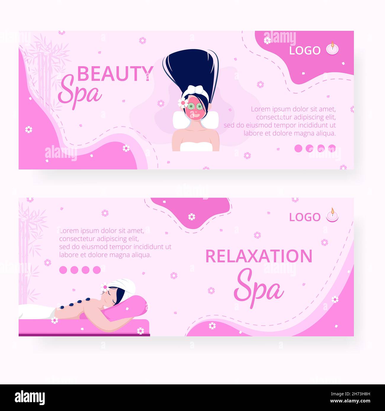 Beauty Spa and Yoga Banner Editable of Square Background Suitable for Social Media, Feed, Card, Greetings, Print and Web Internet Ads Stock Vector