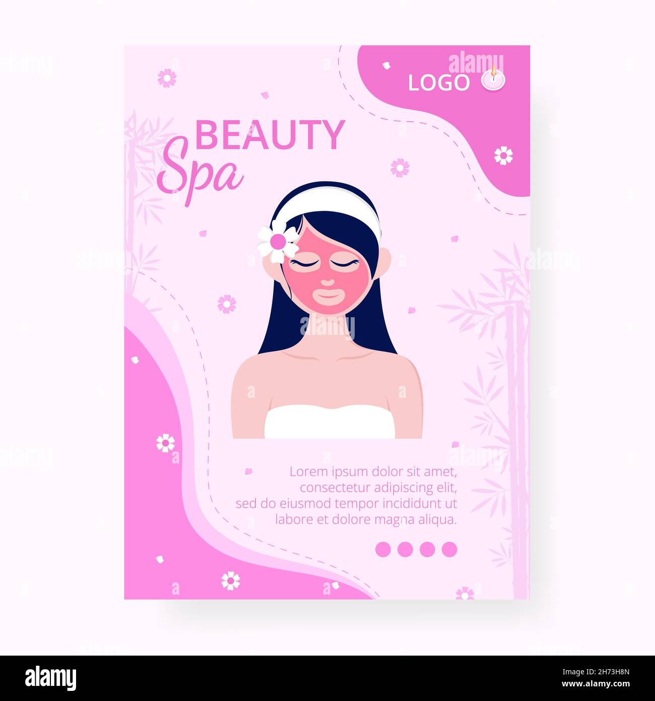Beauty Spa and Yoga Poster Editable of Square Background Suitable for Social Media, Feed, Card, Greetings, Print and Web Internet Ads Stock Vector