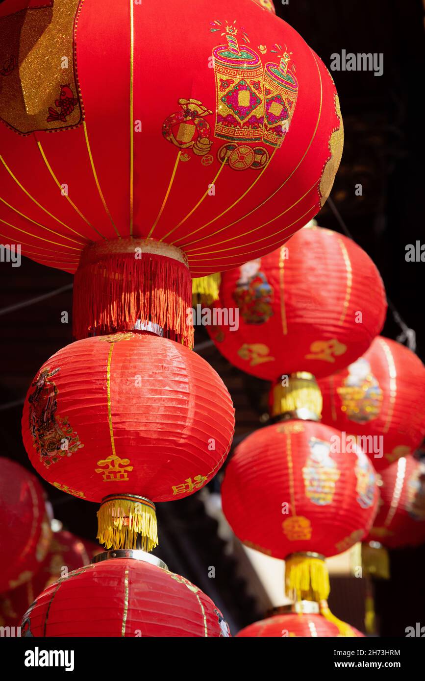 Chinese new year lanterns in china town area Stock Photo Alamy