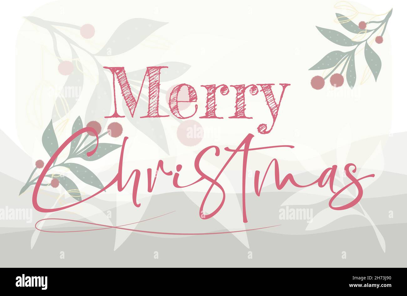 Merry Christmas with winter landscape festive design Vector ...