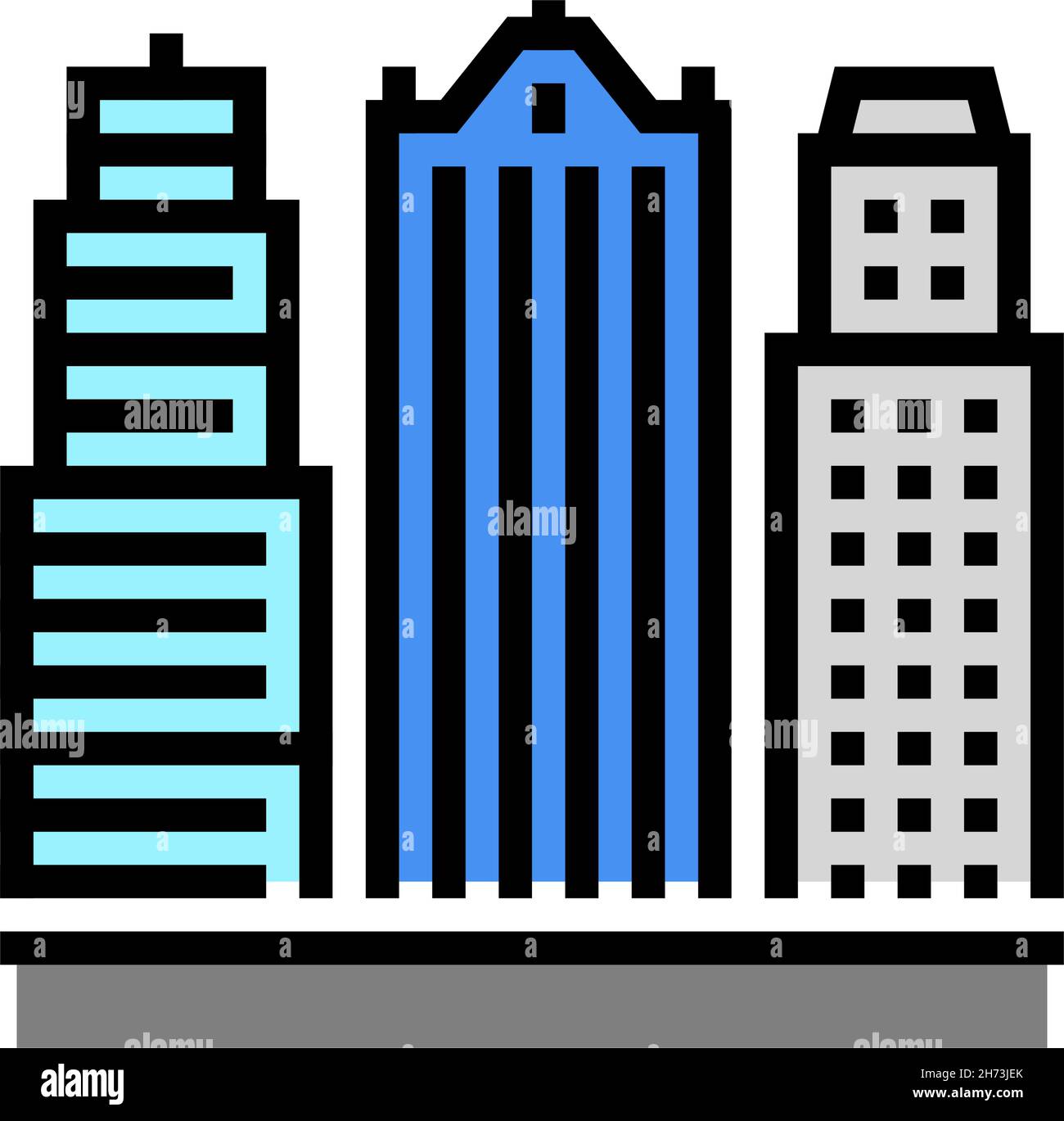 skyscraper business center building color icon vector illustration ...