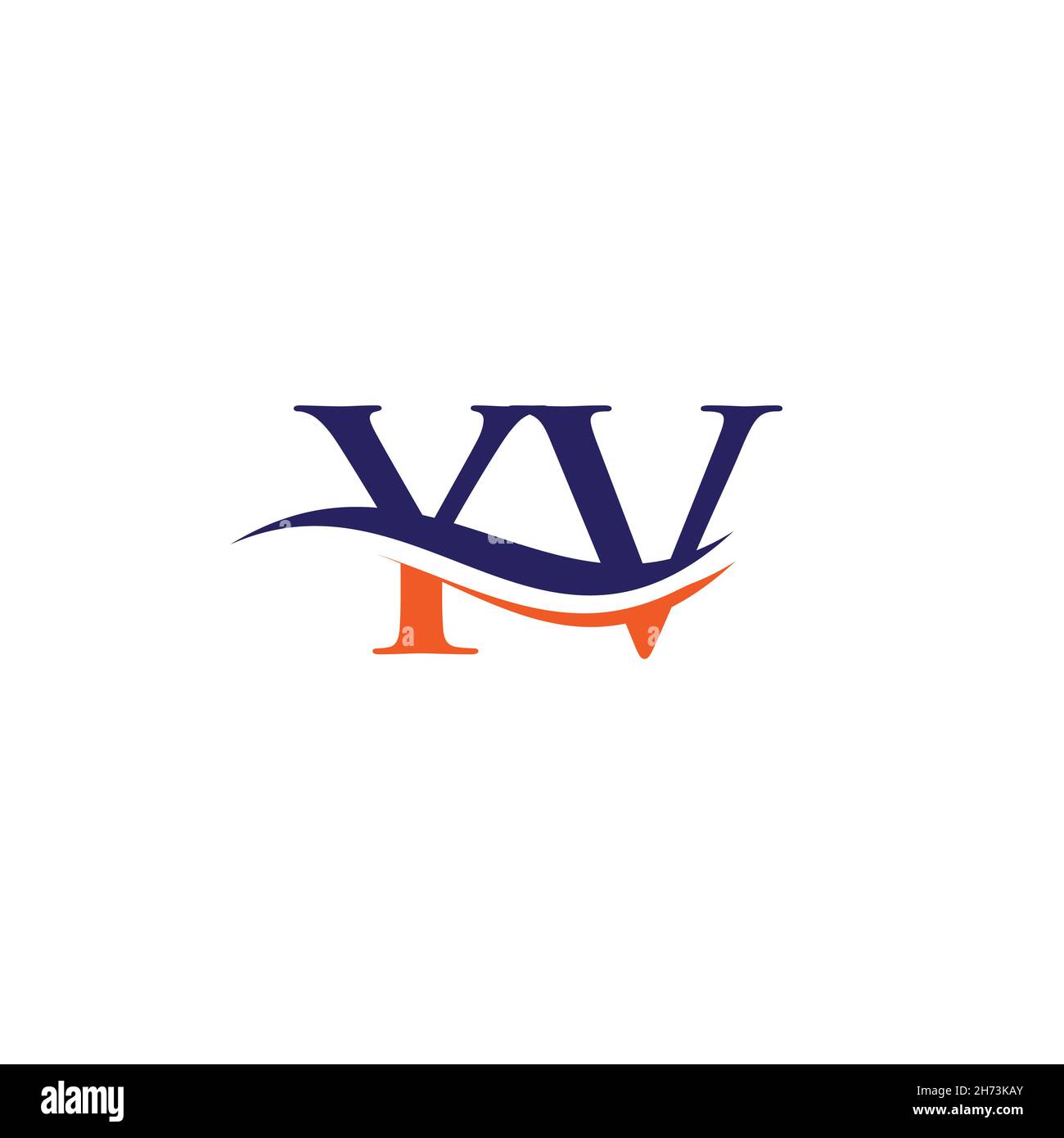 Water Wave YV Logo Vector. Swoosh Letter YV Logo Design for business and company identity. Stock Vector