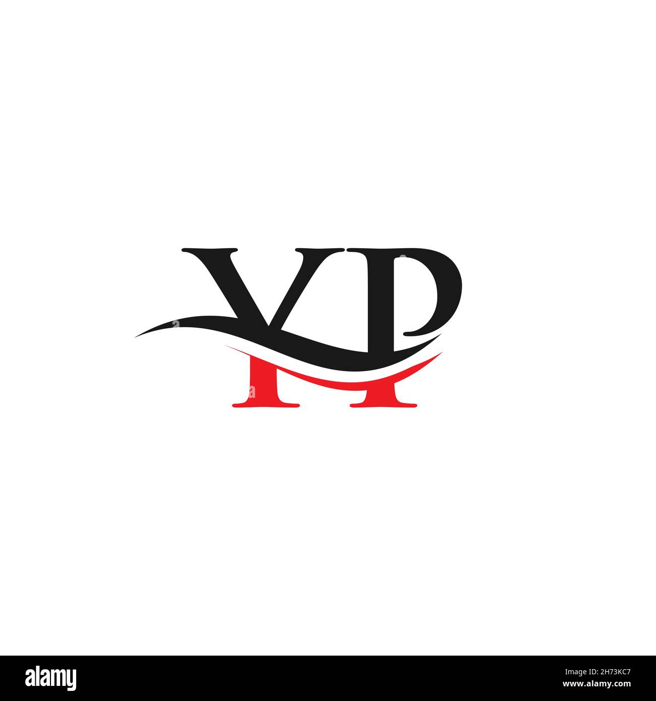 YP Logo design vector. Swoosh letter YP logo design Stock Vector