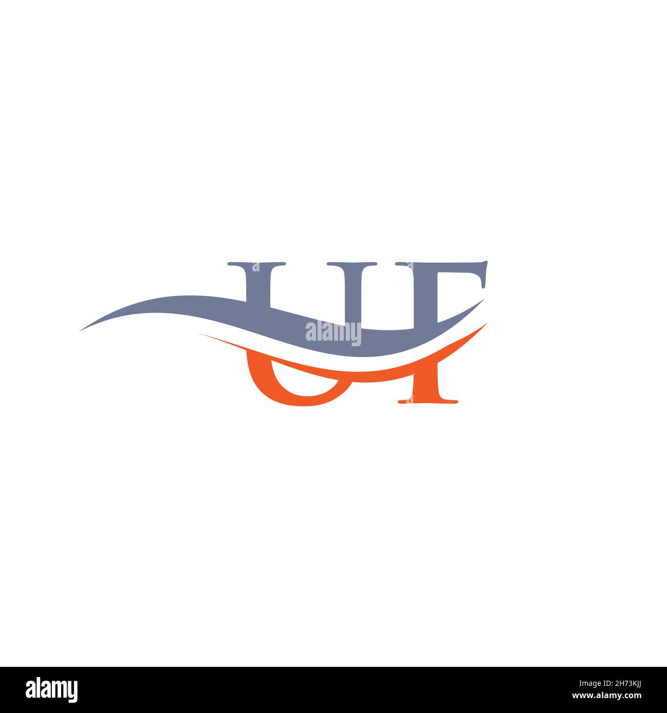 UF Letter Linked Logo for business and company identity. Initial Letter UF Logo Vector Template. Stock Vector