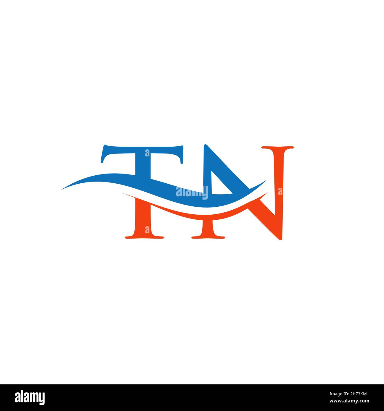 Initial TN letter linked logo vector template. Swoosh letter TN logo design. TN Logo design vector Stock Vector