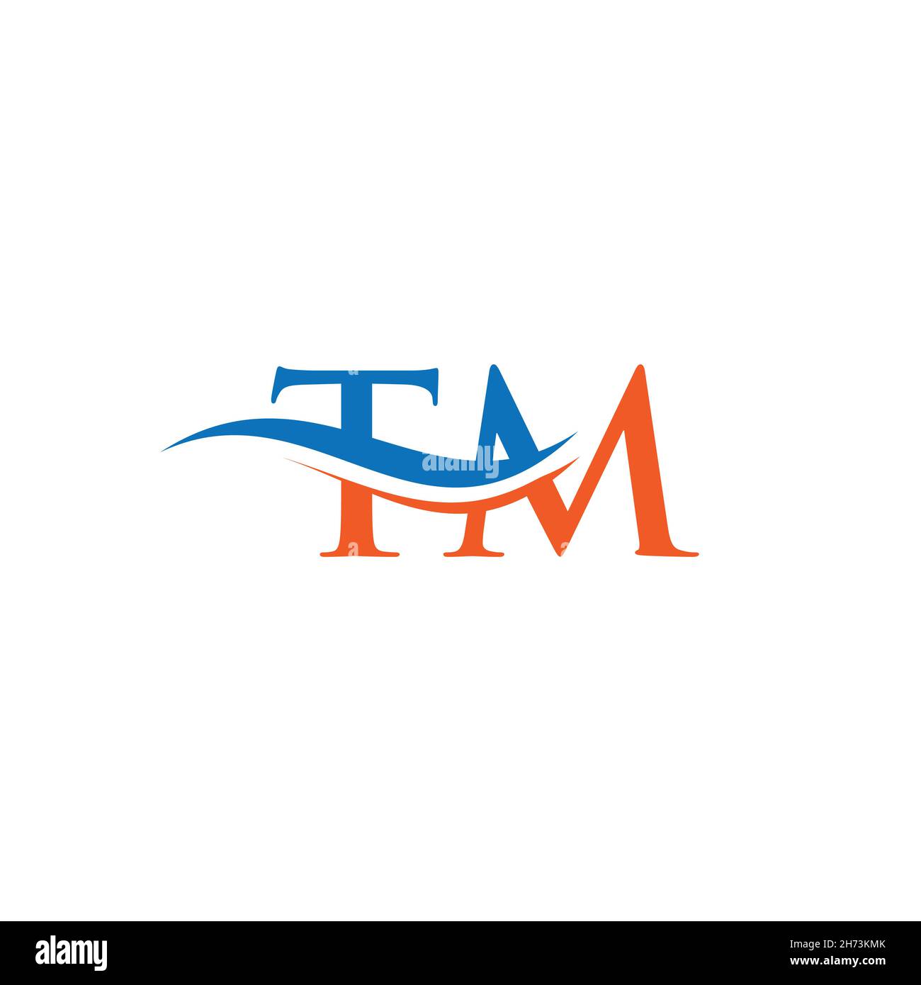 TM Logo design vector. Swoosh letter TM logo design Stock Vector