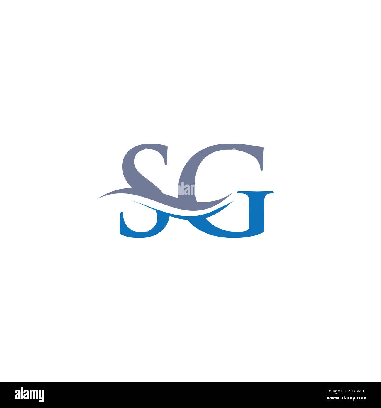 Water Wave SG Logo Vector. Swoosh Letter SG Logo Design for business and company identity. Stock Vector