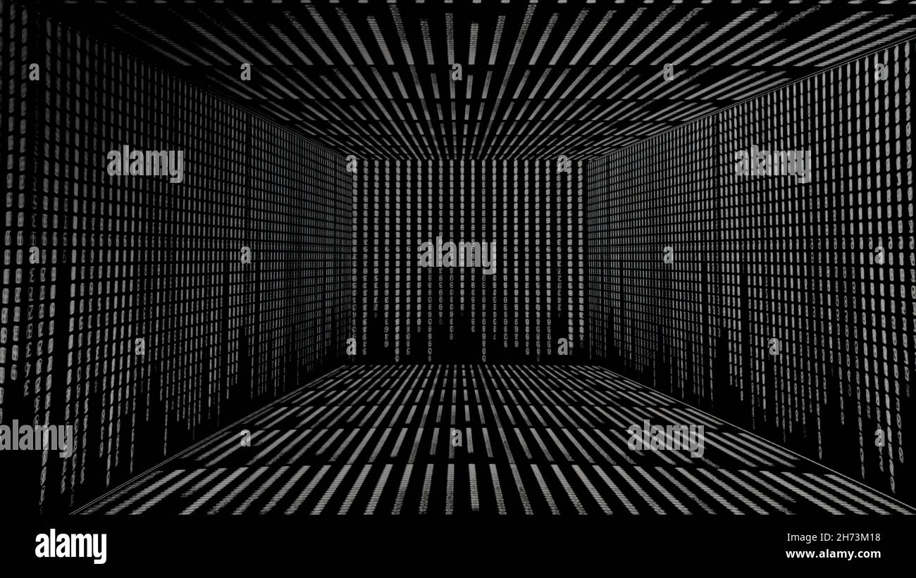 Abstract monochrome futuristic background with the strings forming a ...