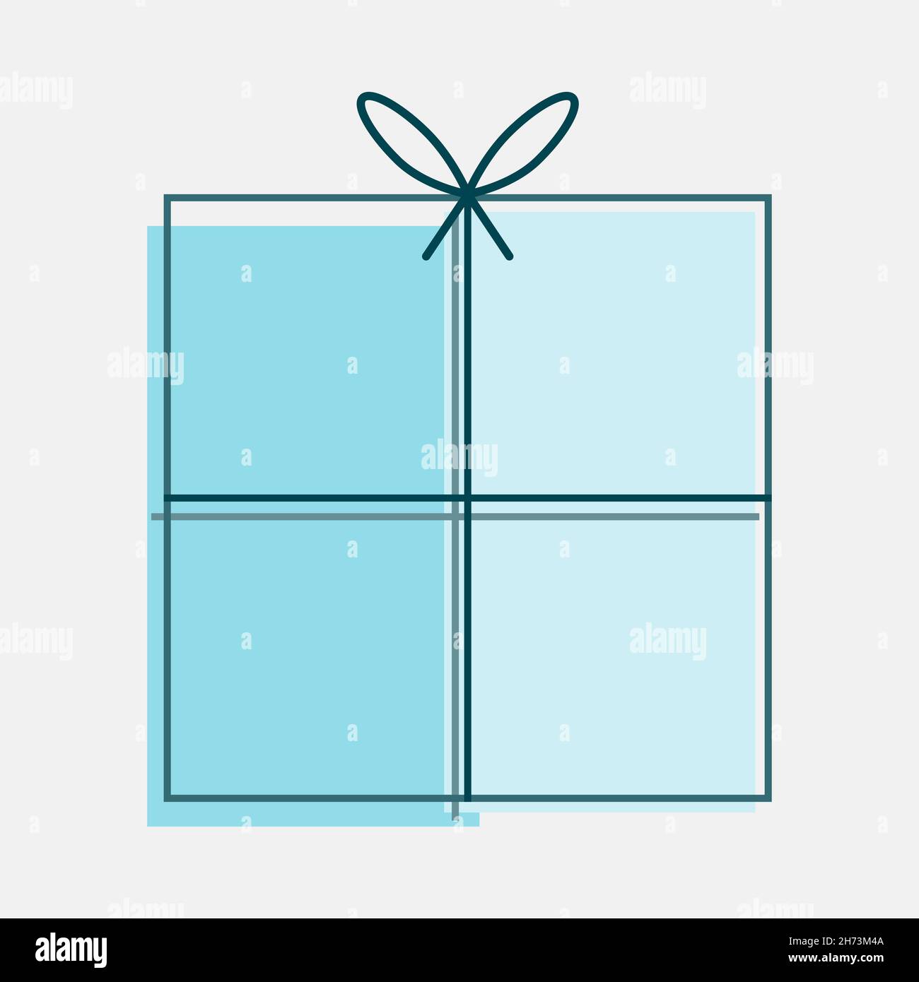 Gift box with blue ribbon package mockup Vector Image