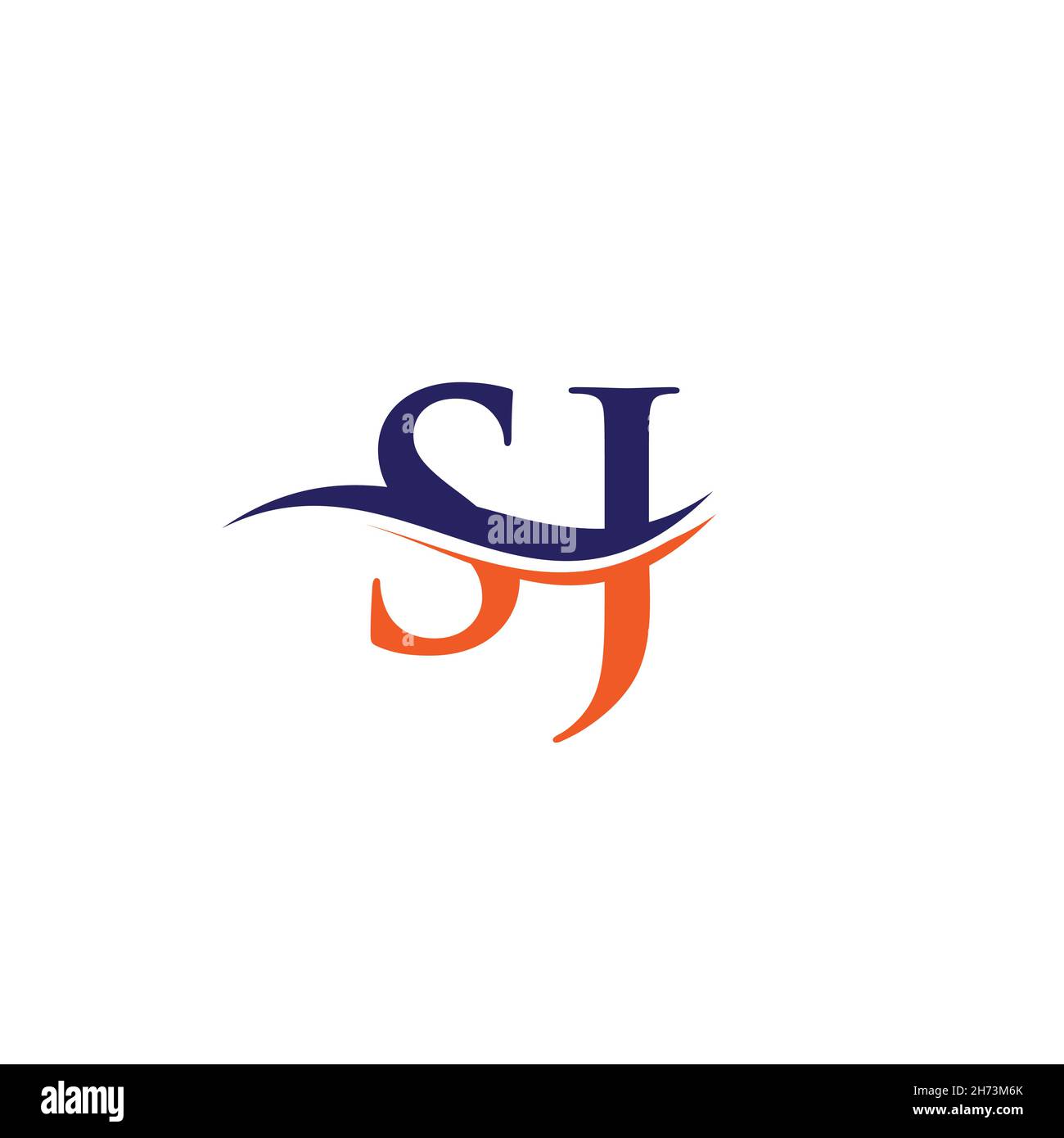 Initial linked letter SJ logo design. Modern letter SJ logo design vector with modern trendy Stock Vector