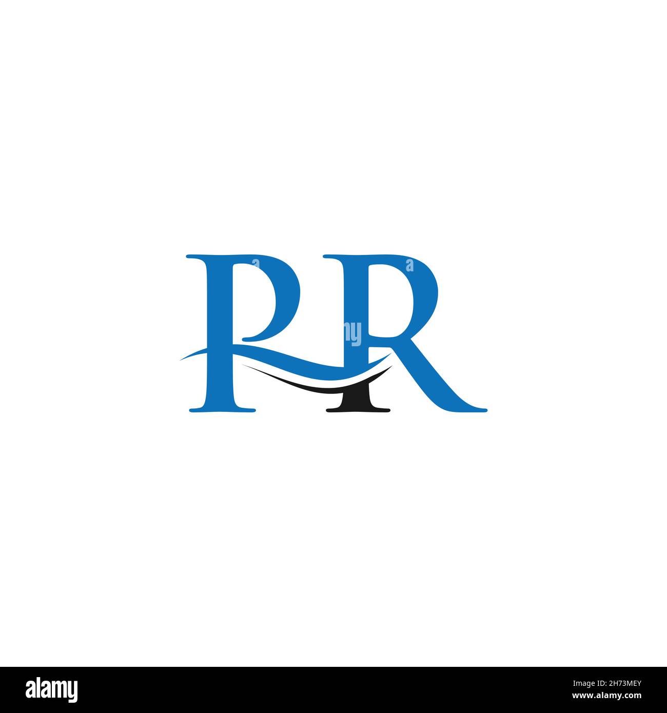 PR logo Design. Premium Letter PR Logo Design with water wave concept. Stock Vector