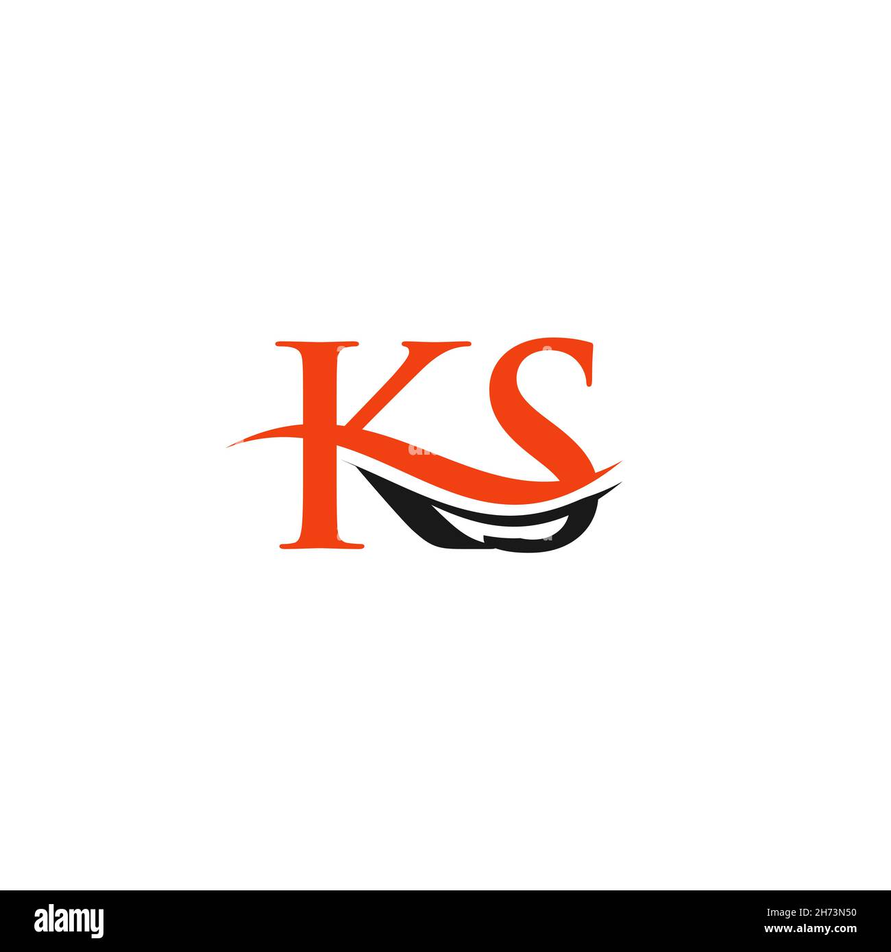 Premium Letter KS Logo Design with water wave concept. KS logo design Stock Vector