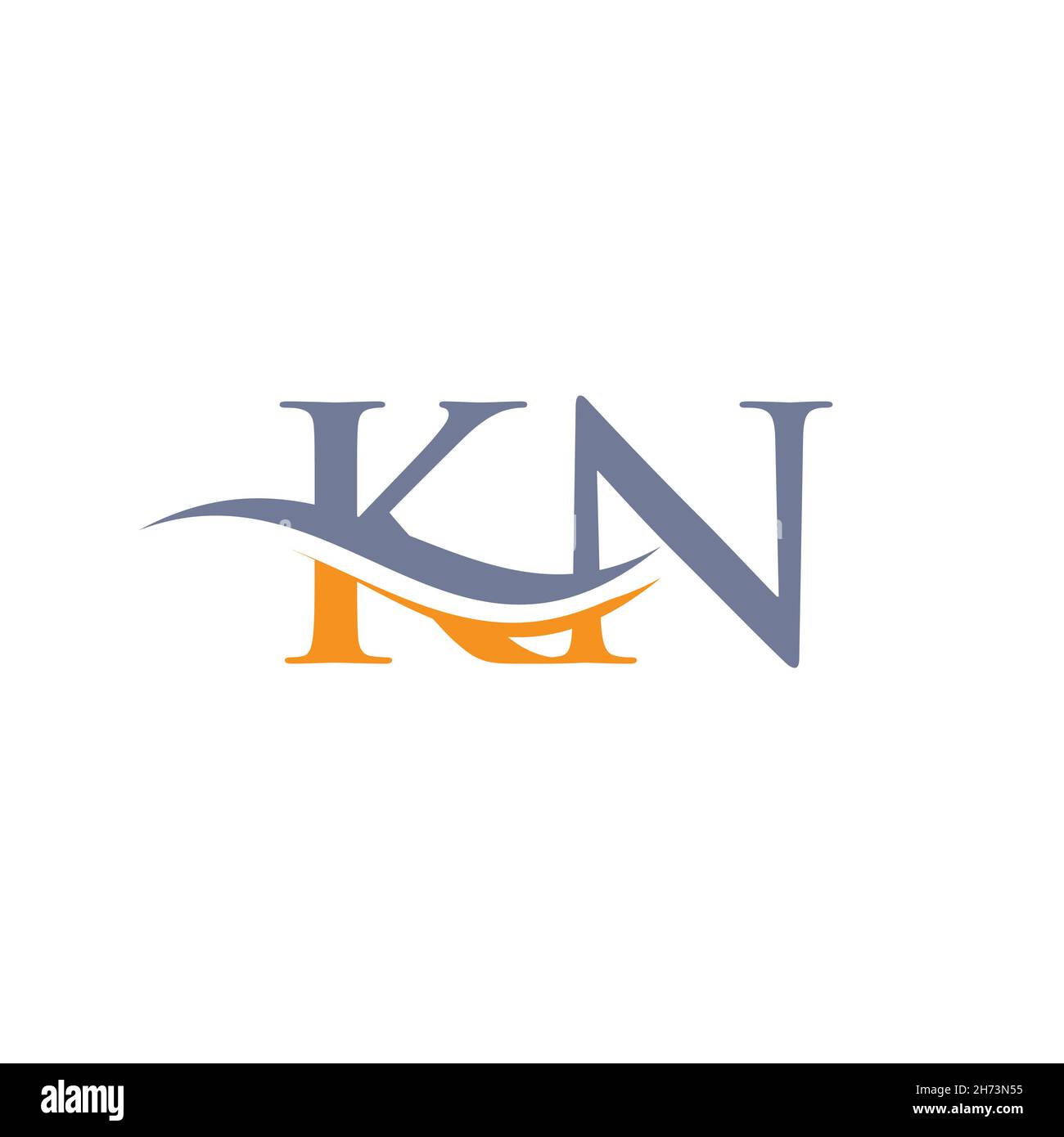 Monogram letter KN logo design Vector. KN letter logo design with ...