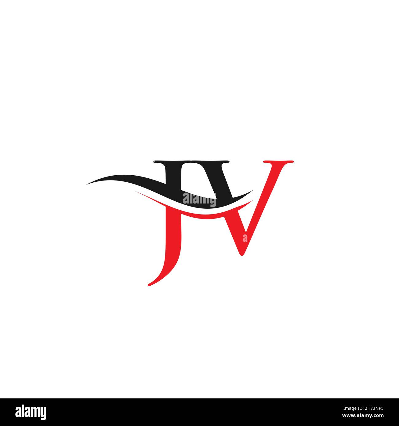 Initial Logo Letter VJ With Heart Shape Red Colored, Logo Design