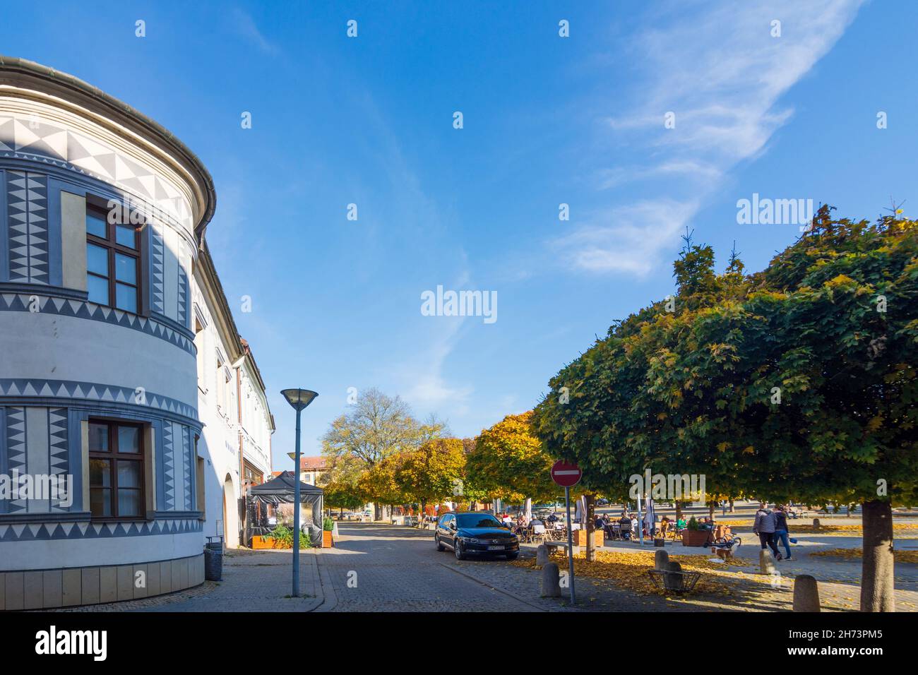 Nove Mesto nad Vahom (Neustadt an der Waag): main square in , , Slovakia Stock Photo