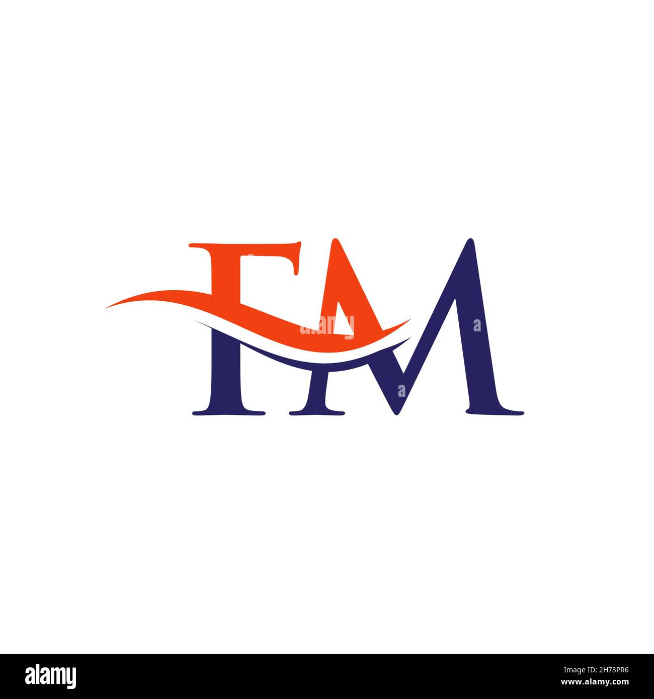 Initial FM letter linked logo vector template. Swoosh letter FM logo design. FM Logo design vector Stock Vector