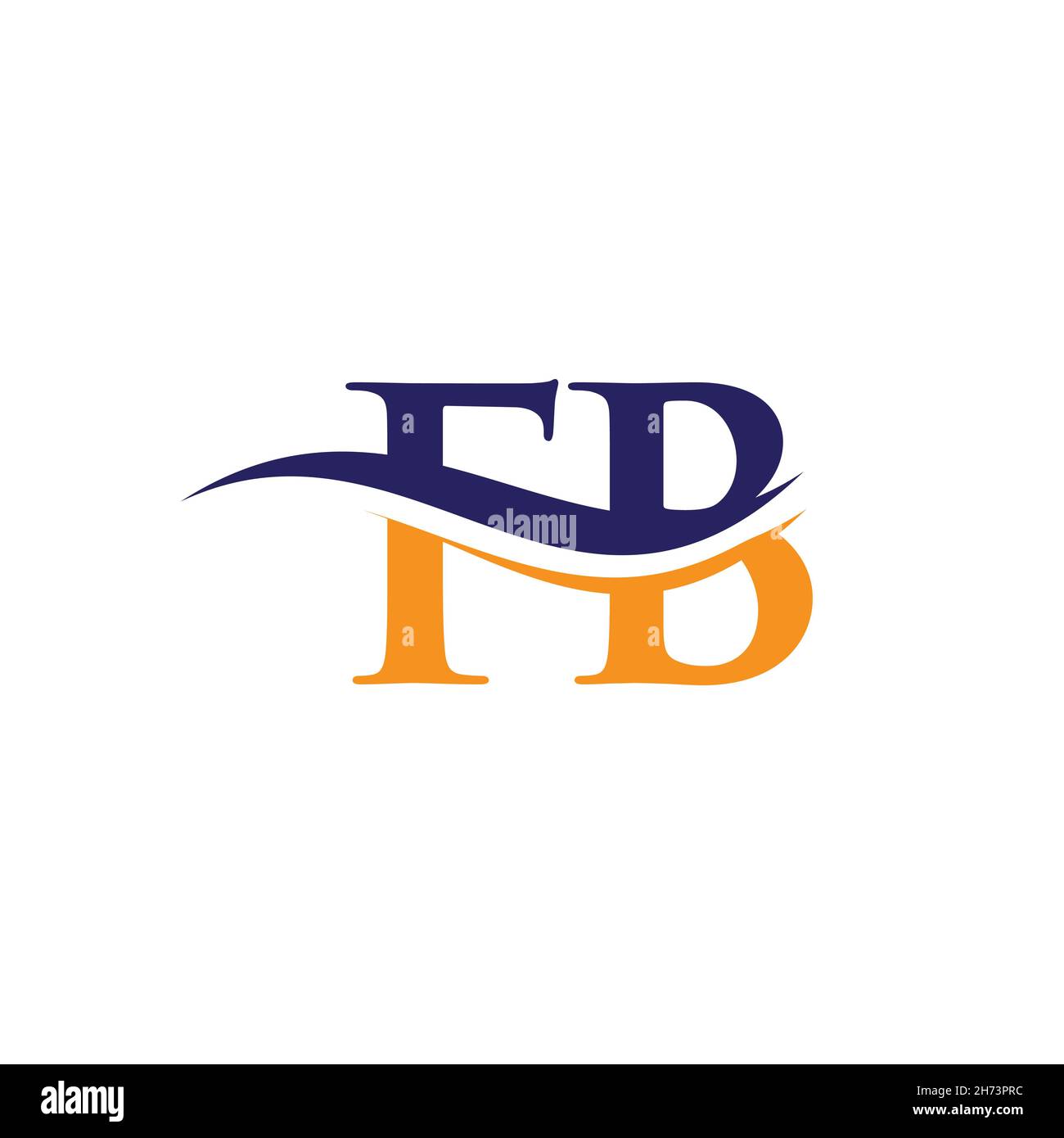 Initial FB letter logo design with modern trendy. FB logo design Stock Vector