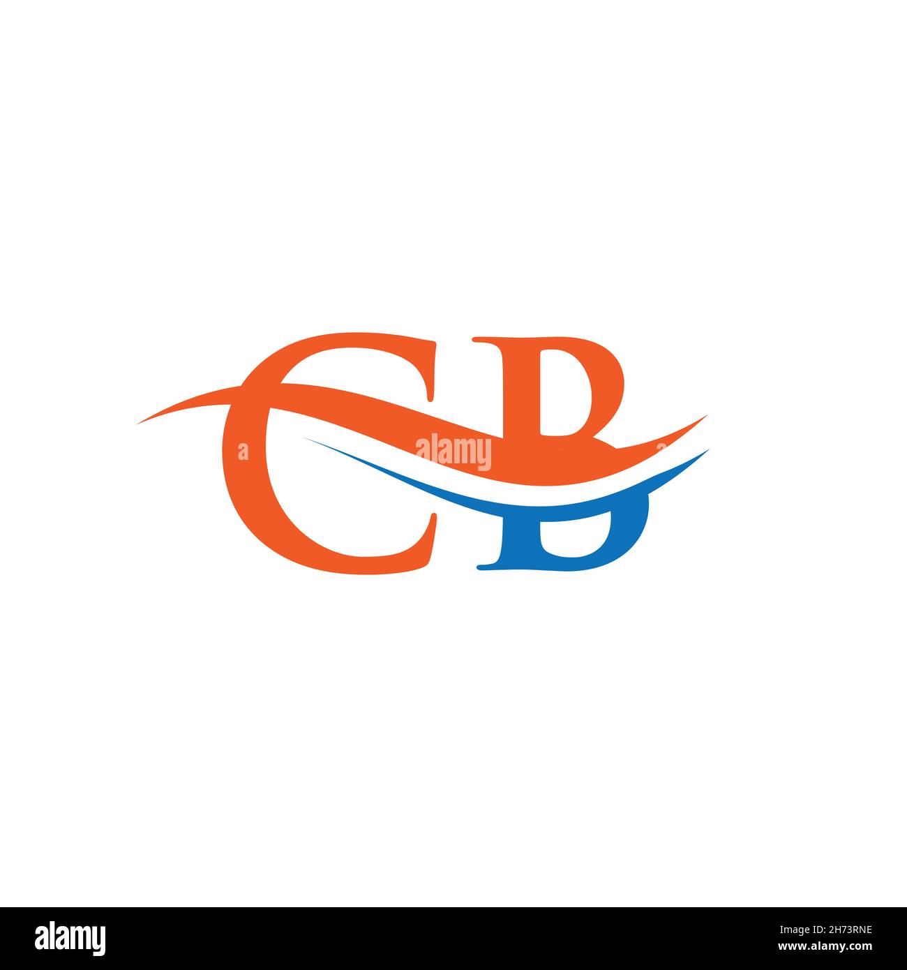 Initial CB letter logo design with modern trendy Stock Vector