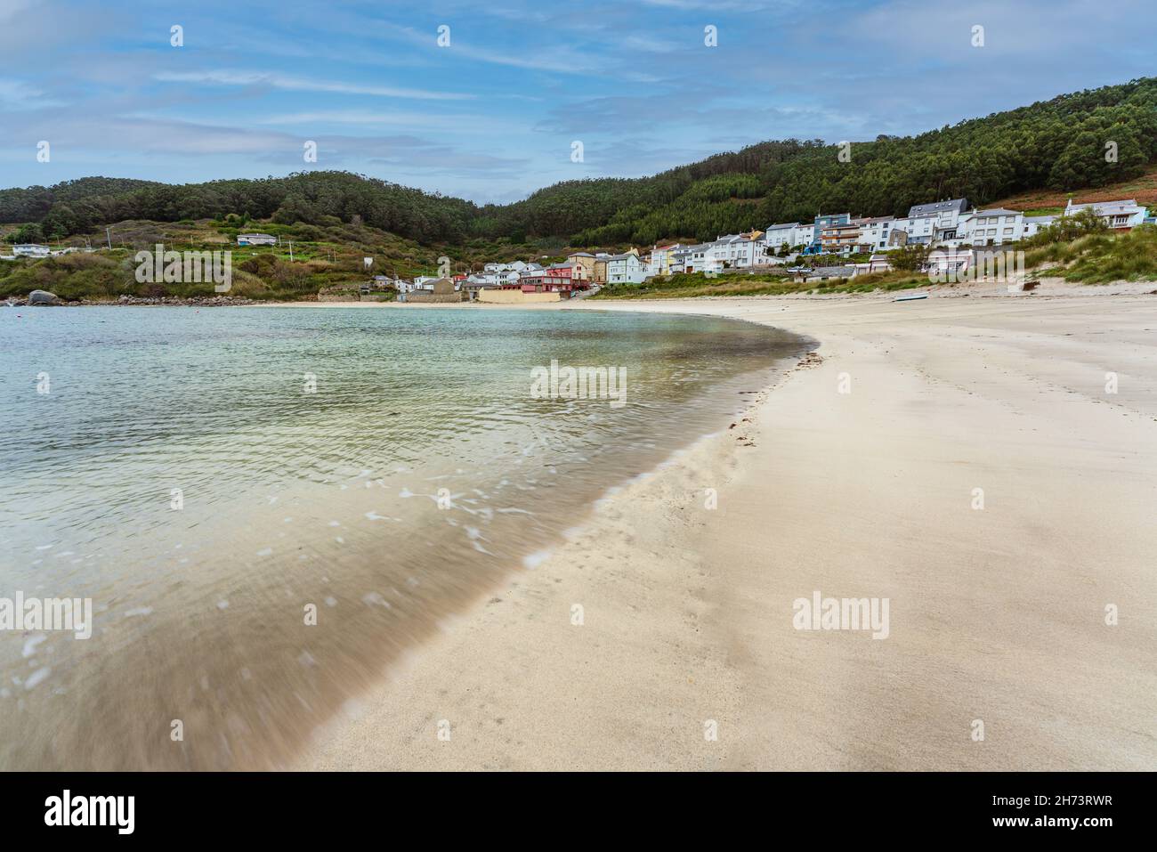 Porto de Bares picturesque beach fishing village in Galicia Spain Stock Photo