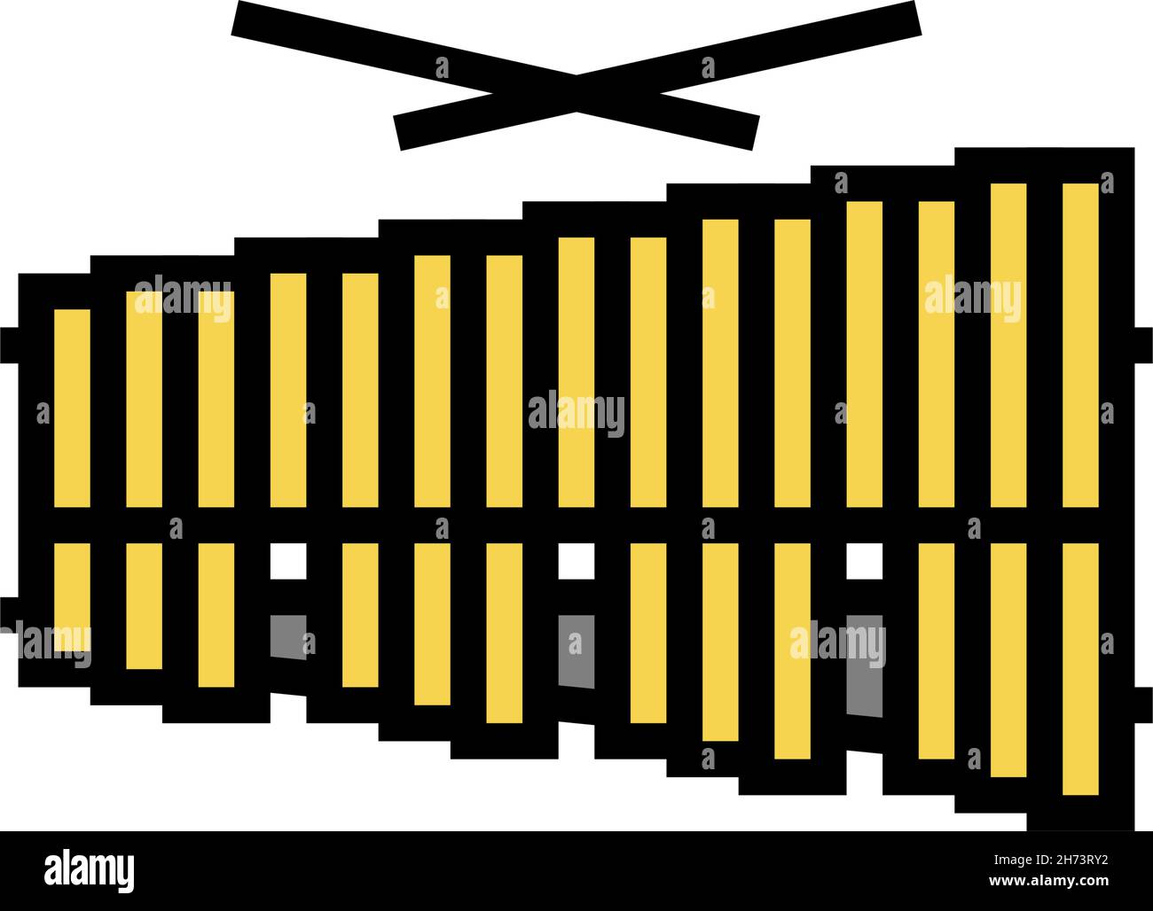 xylophone play musician instrument color icon vector illustration Stock