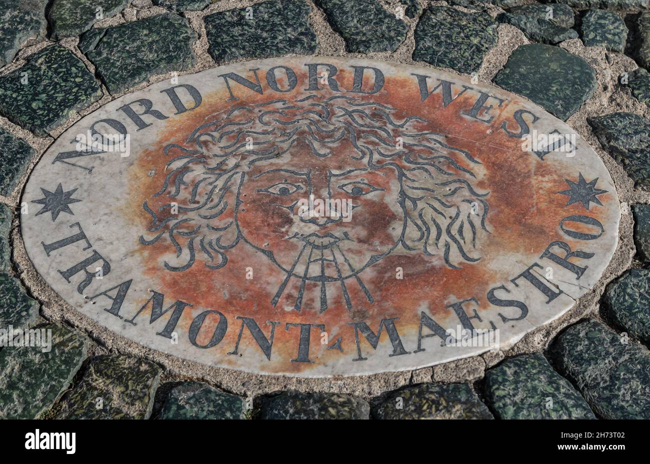 The Wind Rose, Tramont Maestro, North Borth West at Saint Peter's Square, Rome, Italy Stock Photo