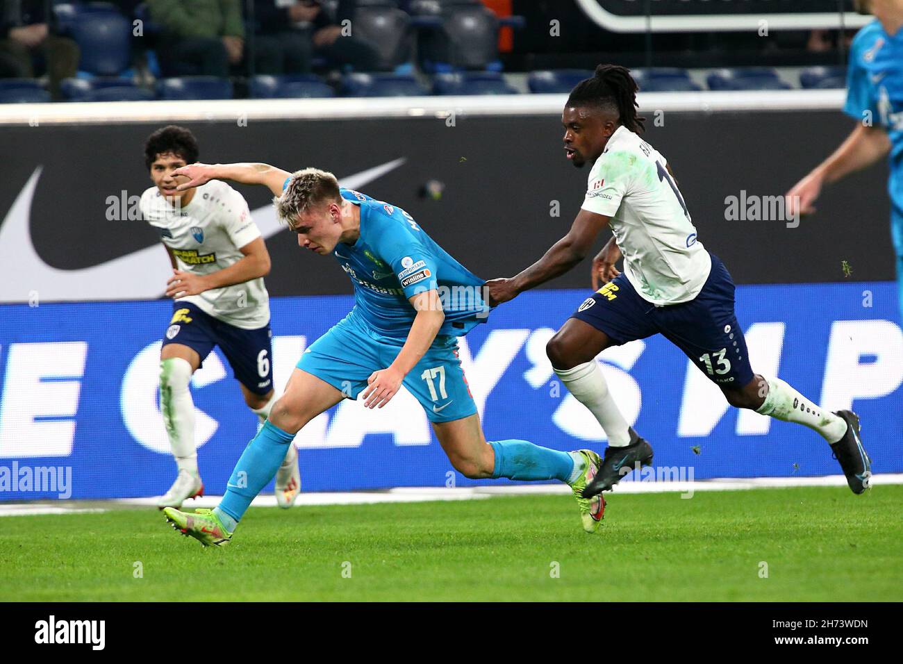 Saint Petersburg, Russia - 19 November 2021: Football. Russian Premier ...