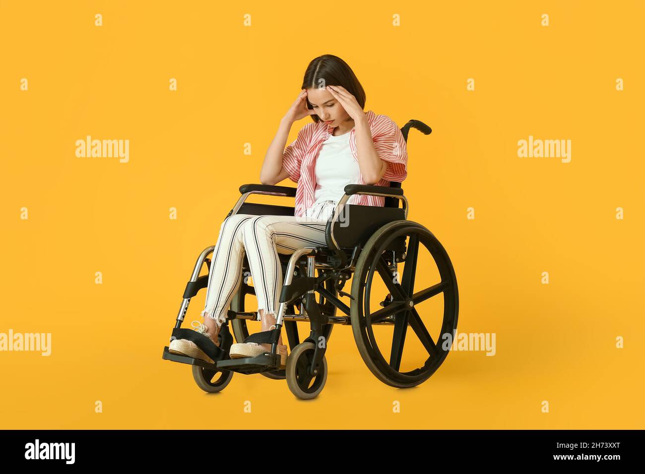 Woman stress wheelchair hi-res stock photography and images - Alamy