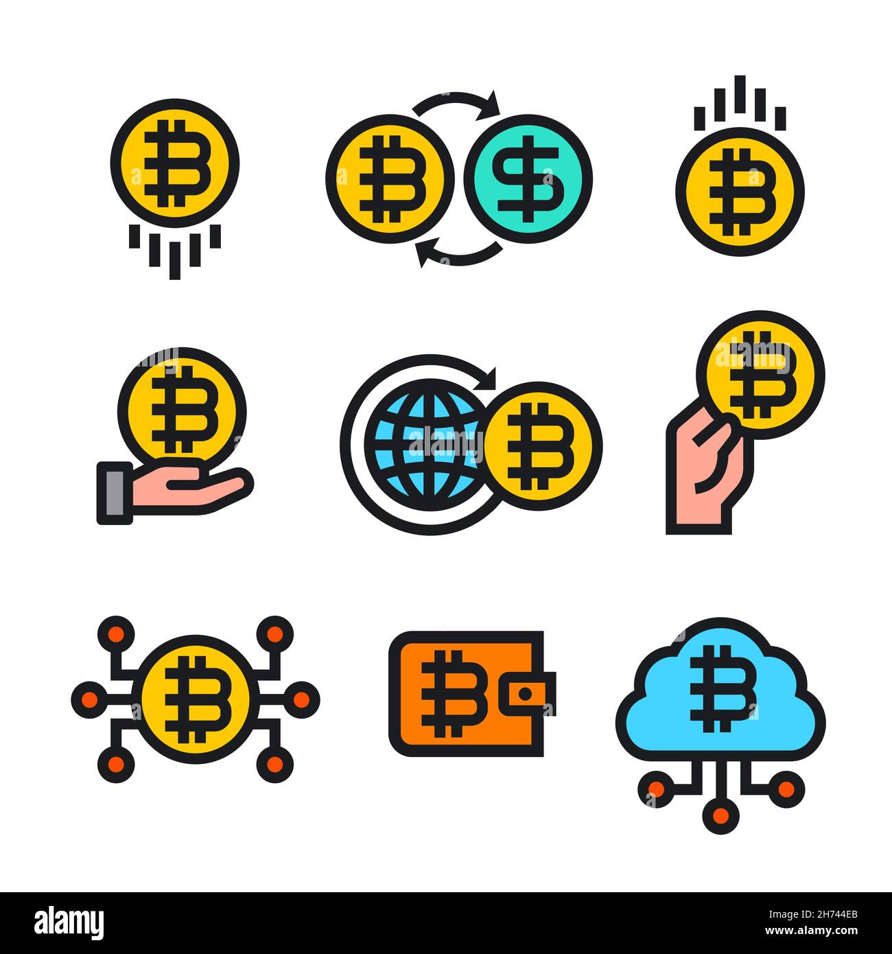 Cryptocurrency logo set Cut Out Stock Images & Pictures - Alamy