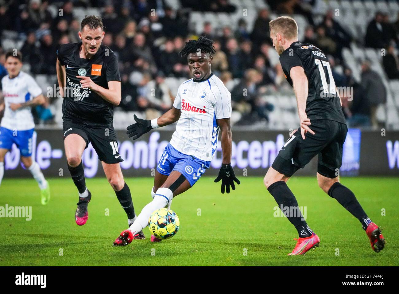 Odense, Denmark. 19th Nov, 2021. Emmanuel Sabbi (11) of OB seen during