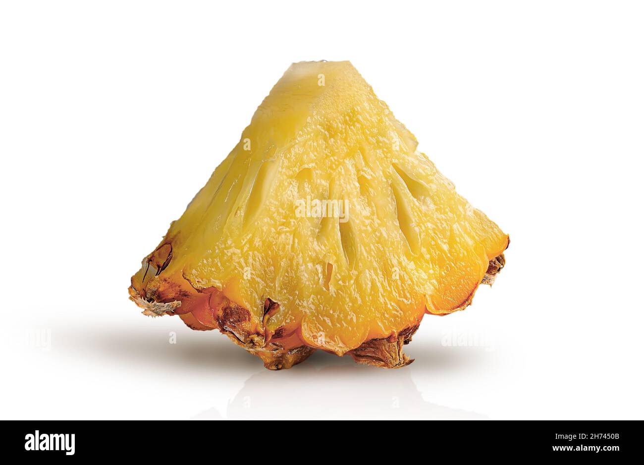 Single pineapple slice rotated isolated on white background Stock Photo