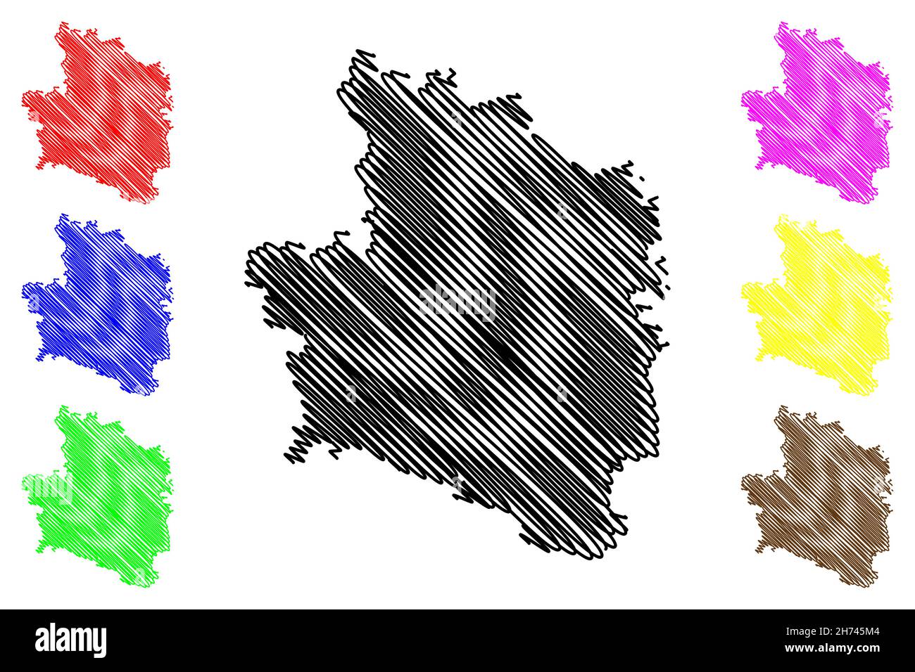 Bijapur district (Karnataka State, Republic of India, Belgaum Division) map vector illustration