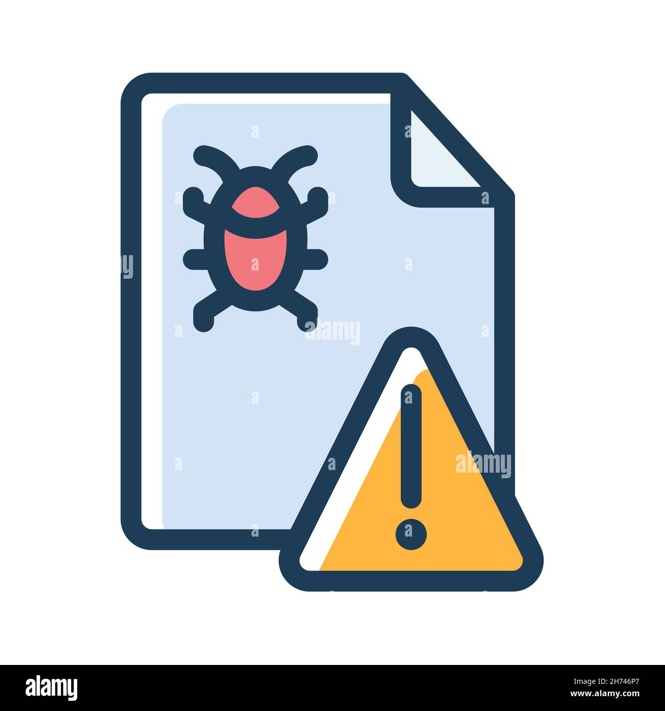 bug detector report alert warning single isolated icon with dash or