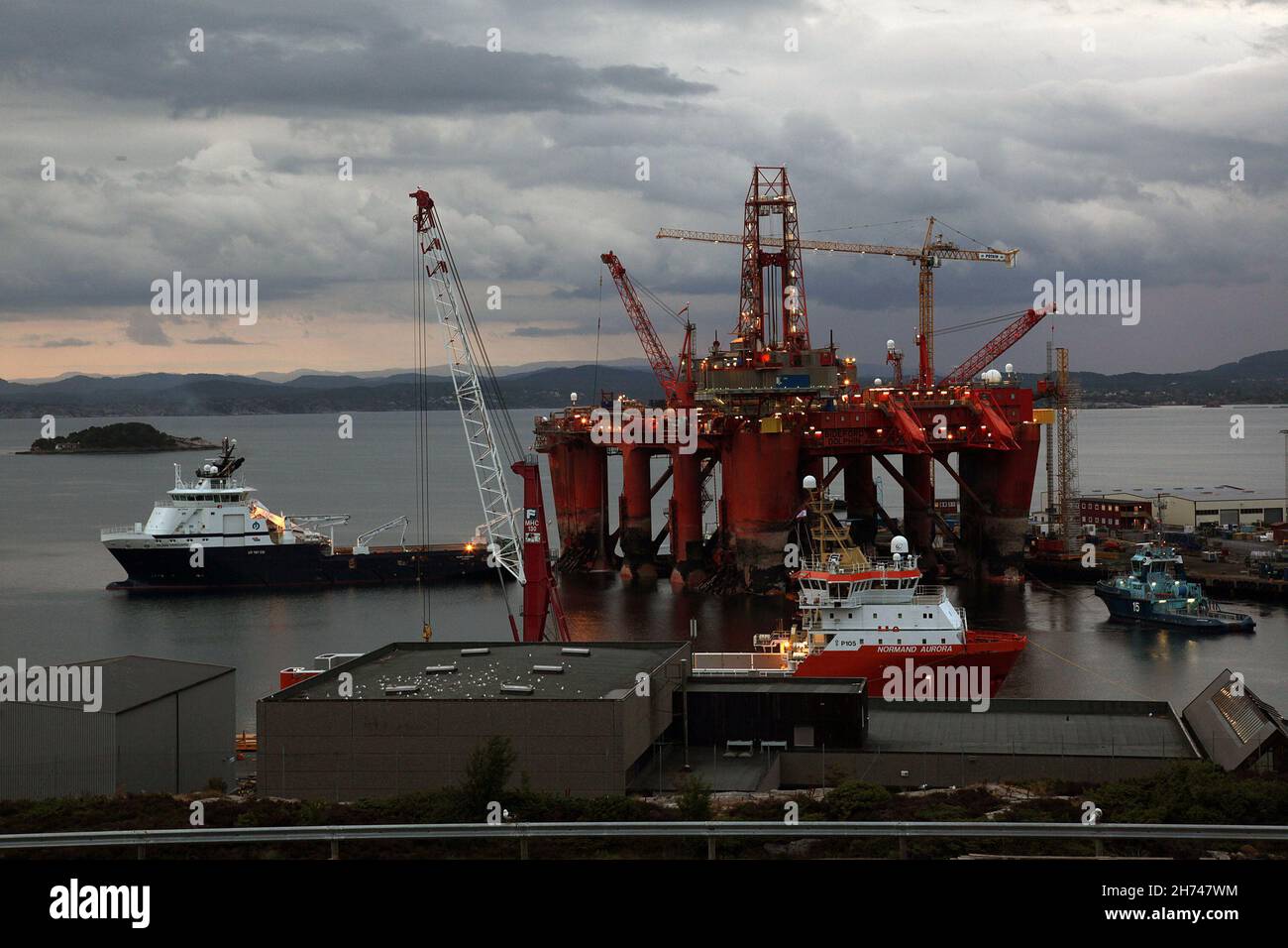 Offshore oil activity, Norway Stock Photo