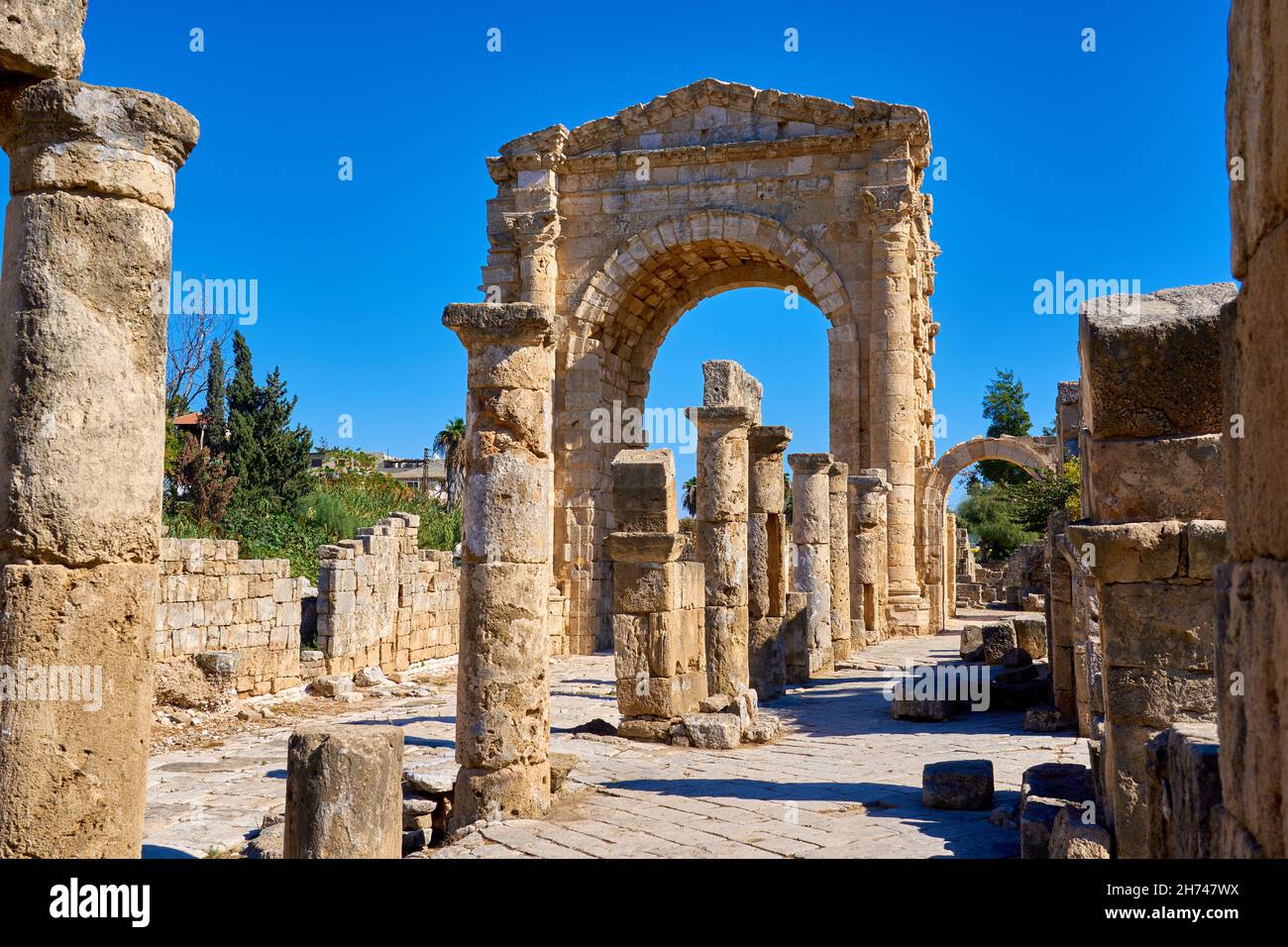 Triumphal arch of Tyre  at Hippodrome Stock Photo