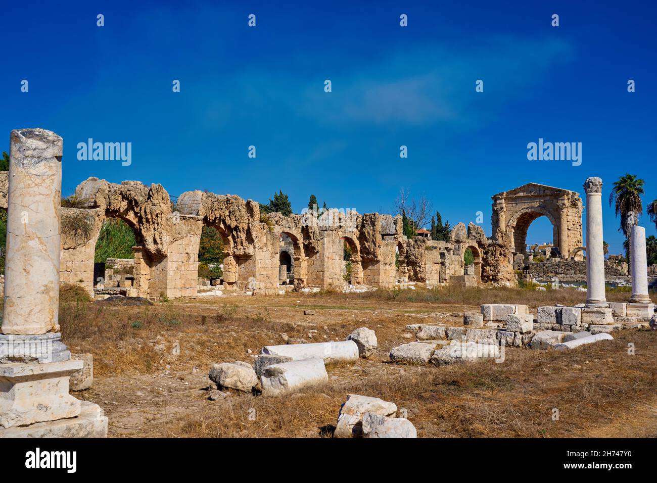 Triumphal arch of Tyre  at Hippodrome Stock Photo