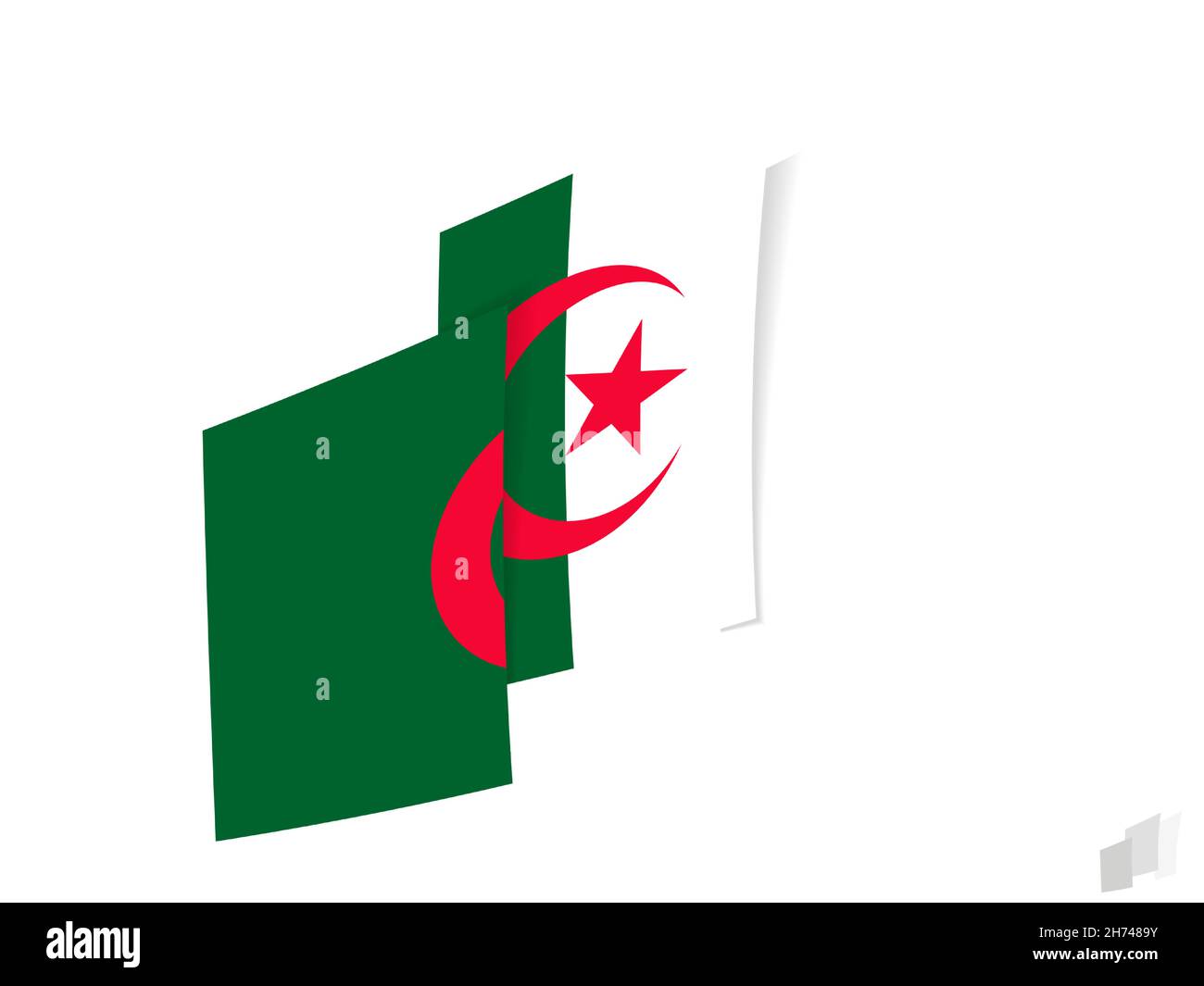 Algeria flag in an abstract ripped design. Modern design of the Algeria flag. Vector icon. Stock Vector
