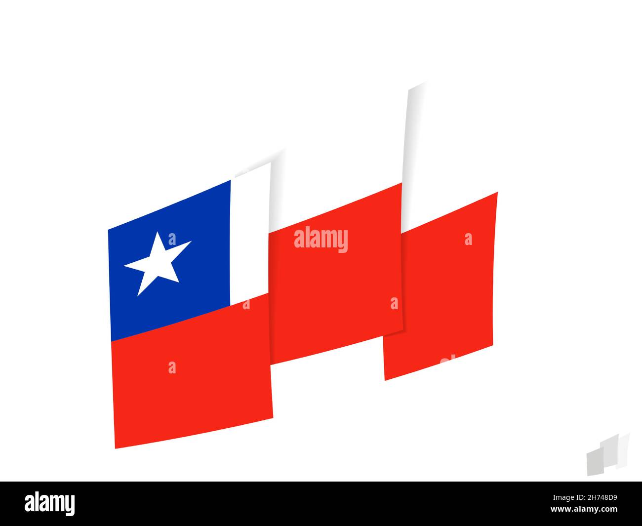 Chile flag in an abstract ripped design. Modern design of the Chile ...