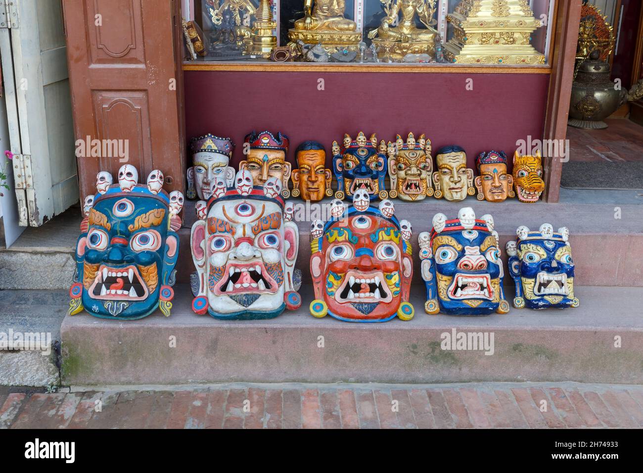 Kathmandu, Nepal November 12, 2016 Gift shop in Kathmandu. Boudha