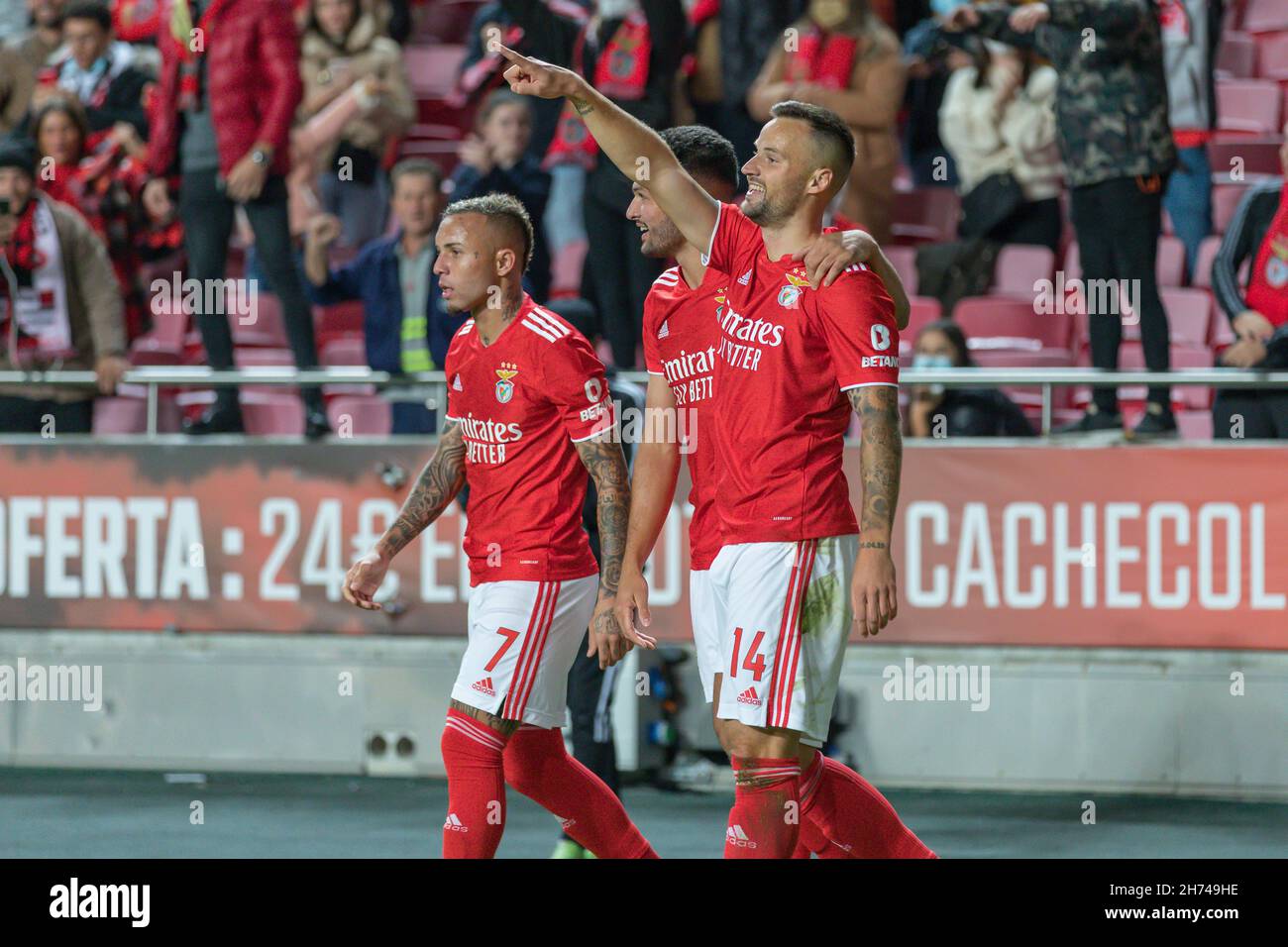 Lisbon, Portugal. 19th Nov, 2021. November 19, 2021. Lisbon, Portugal. b14 celebrating after scoring a goal during the 4th round of the Portuguese Cup: Benfica vs Pacos de Ferreira © Alexandre de Sousa/Alamy Live News Credit: Alexandre Sousa/Alamy Live News Stock Photo