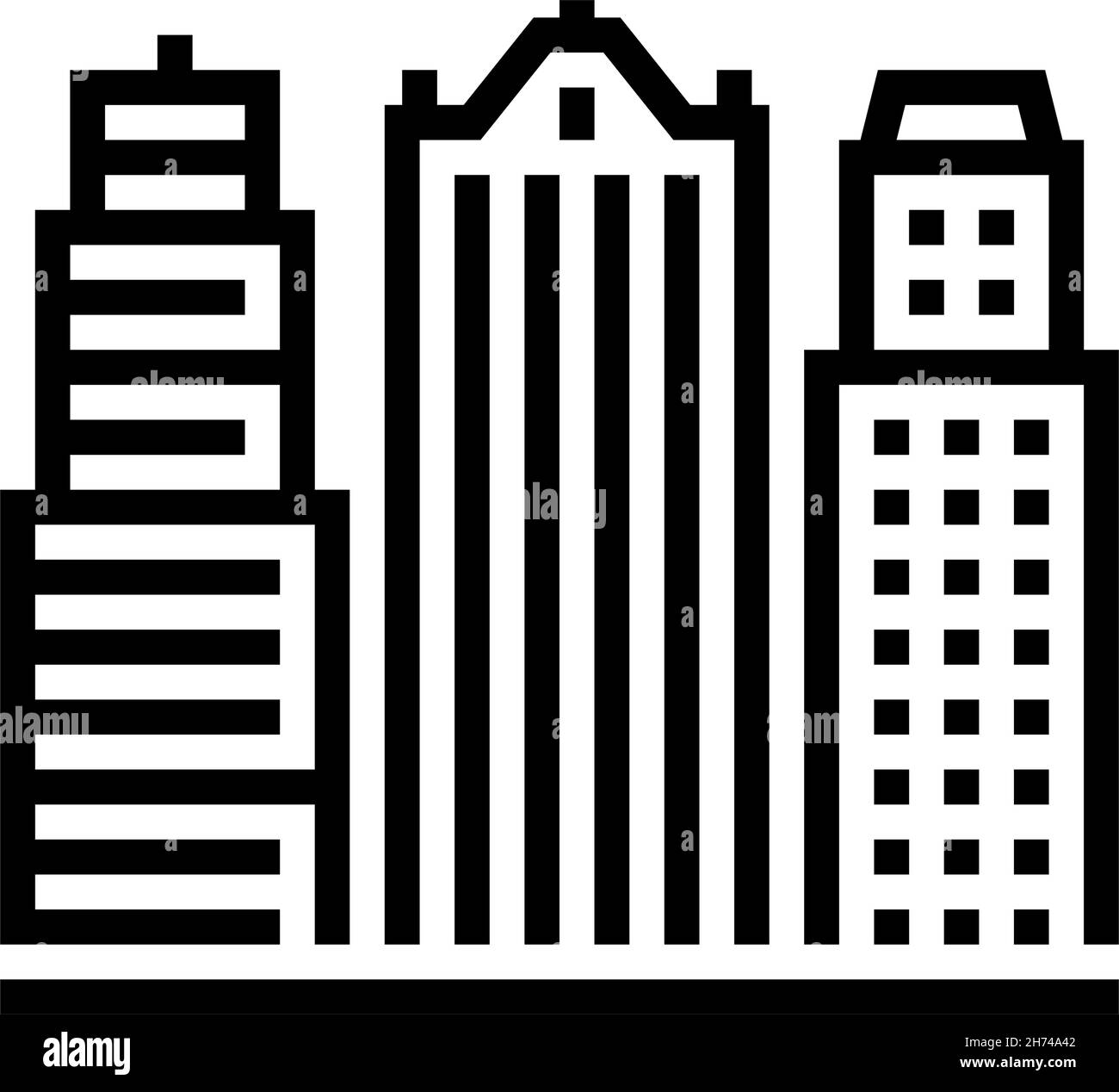 skyscraper business center building line icon vector illustration Stock