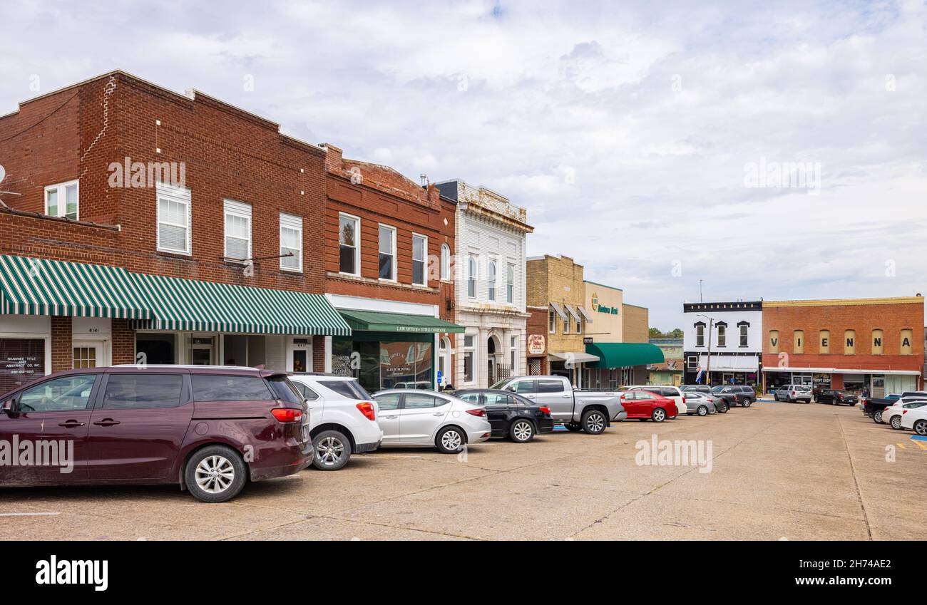 Vienna, Illinois, USA October 1, 2021 The old business district on