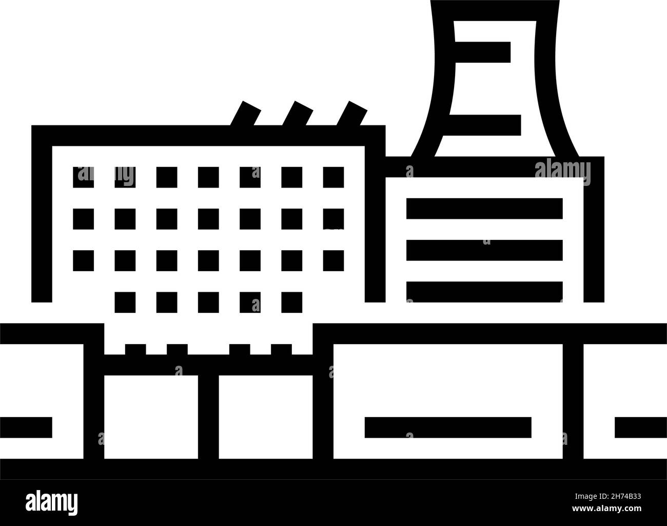 factory plant industry building line icon vector illustration Stock ...