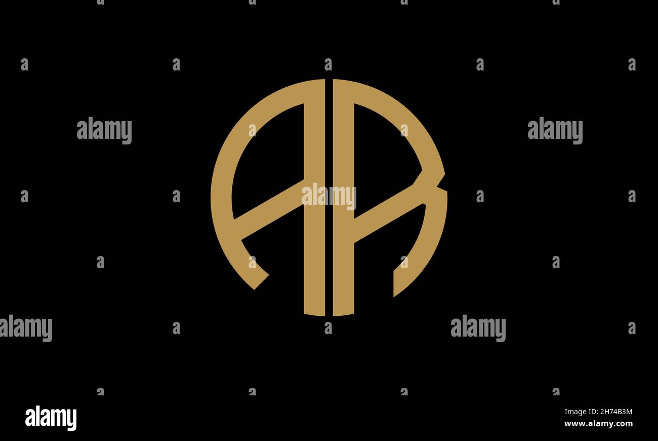 Alphabet AR or RA illustration monogram vector logo template in round shape Stock Vector