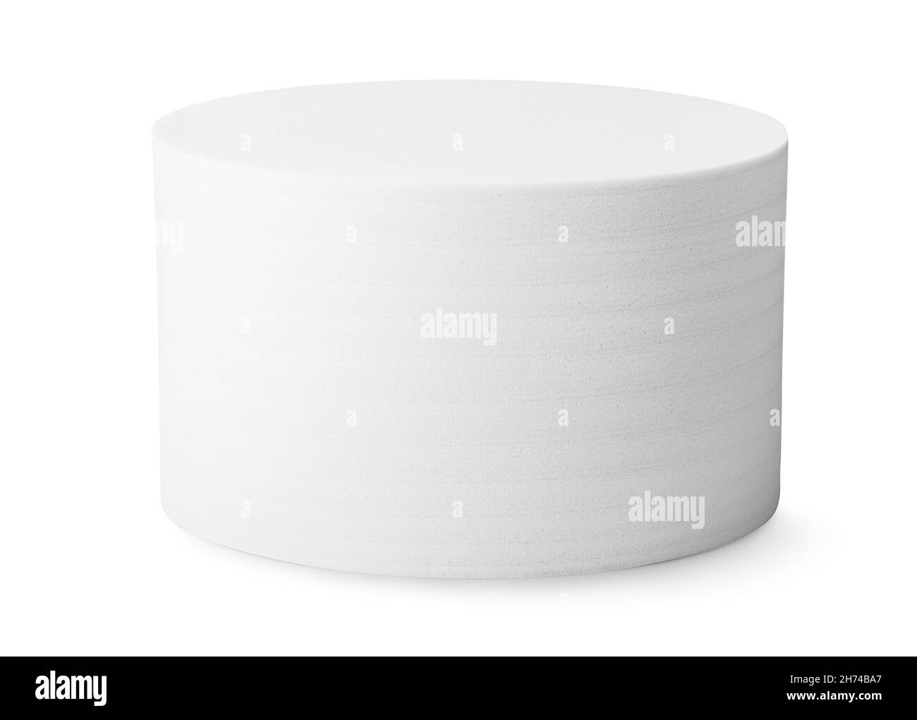 Perfect white cylinder isolated on white background Stock Photo