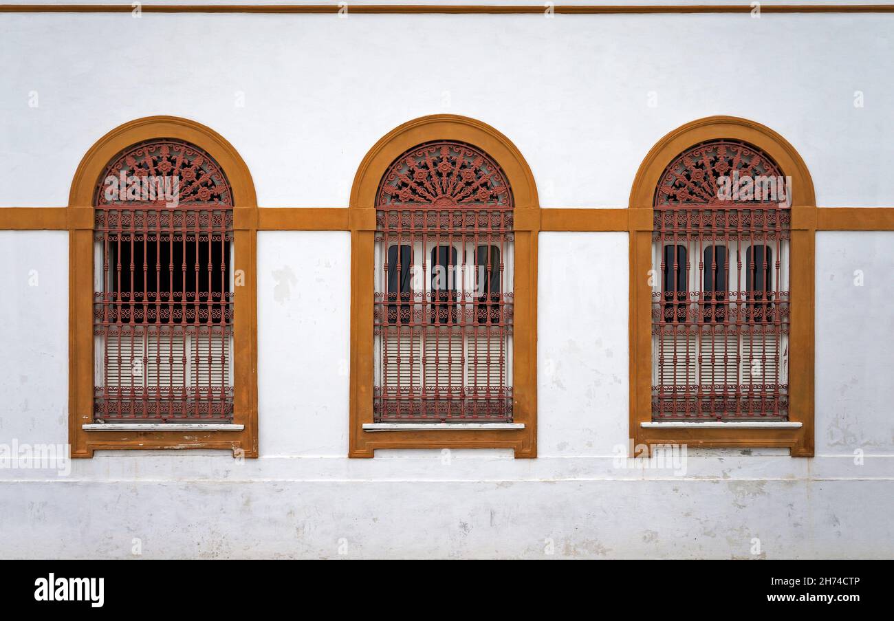Ancient windows on facade, Rio Stock Photo - Alamy