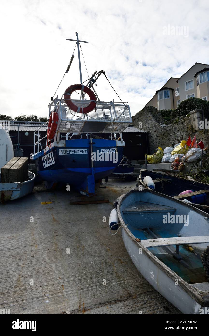 Fishing Boat Swanage Bay Dorset England uk Stock Photo Alamy