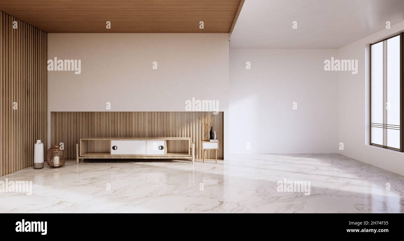 View of Modern living room minimalist design, 3d rendering Stock Photo - Alamy
