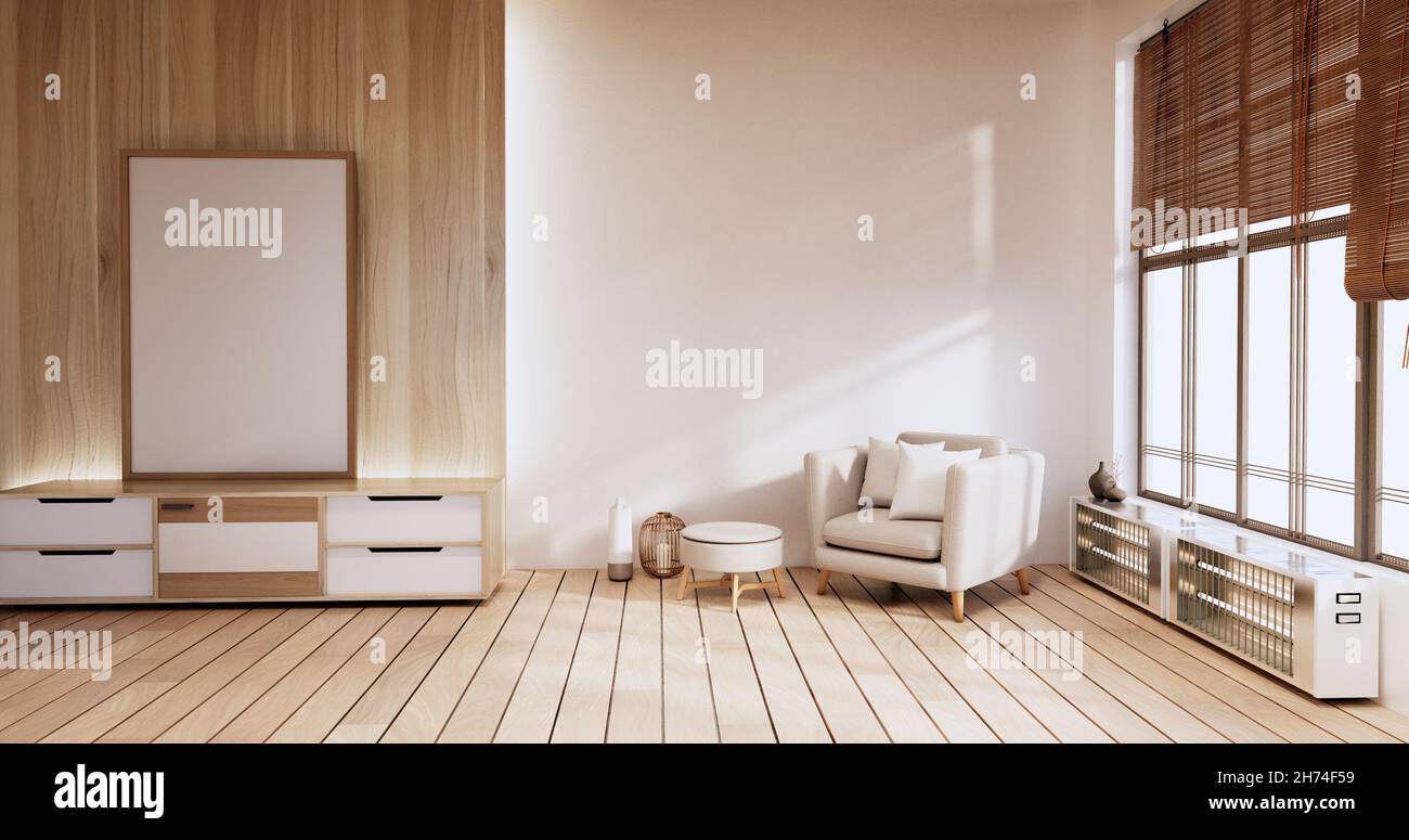 Picture of Modern living room minimalist design, 3d rendering Stock Photo - Alamy